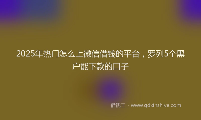 2025年热门怎么上微信借钱的平台，罗列5个黑户能下款的口子