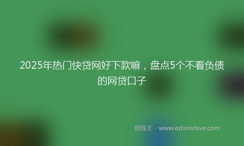 2025年热门快贷网好下款嘛，盘点5个不看负债的网贷口子