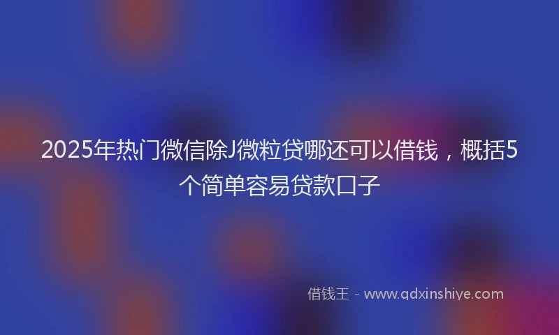 2025年热门微信除J微粒贷哪还可以借钱，概括5个简单容易贷款口子