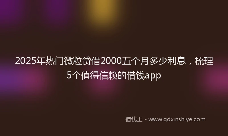 2025年热门微粒贷借2000五个月多少利息，梳理5个值得信赖的借钱app