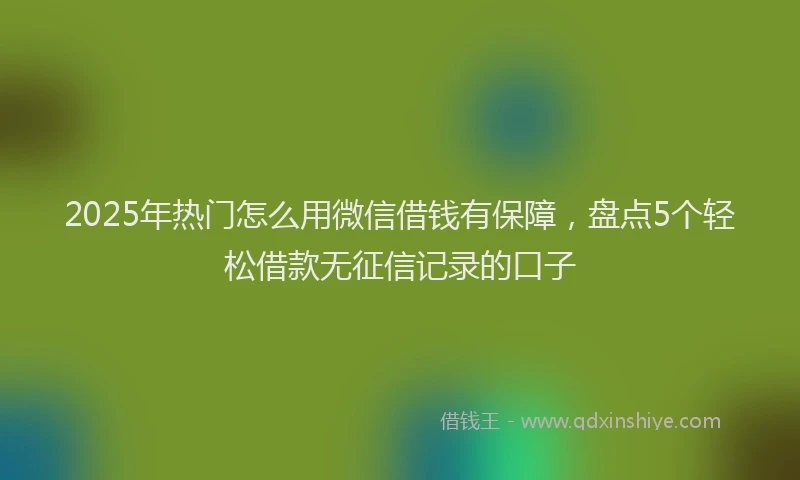 2025年热门怎么用微信借钱有保障，盘点5个轻松借款无征信记录的口子