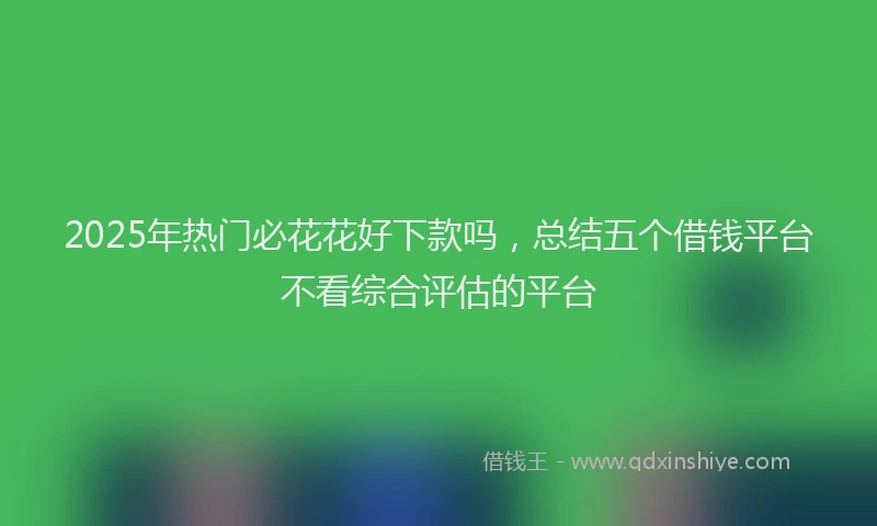 2025年热门必花花好下款吗，总结五个借钱平台不看综合评估的平台
