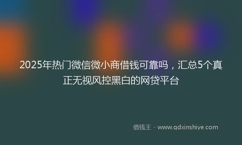 2025年热门微信微小商借钱可靠吗，汇总5个真正无视风控黑白的网贷平台