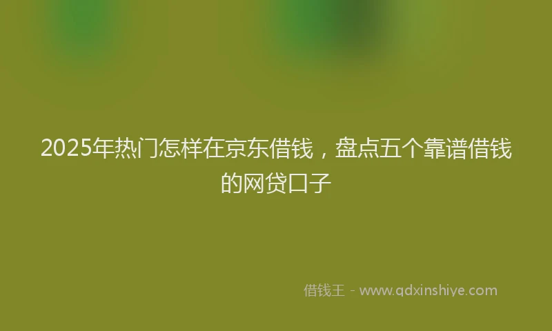 2025年热门怎样在京东借钱，盘点五个靠谱借钱的网贷口子