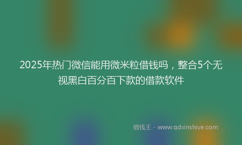 2025年热门微信能用微米粒借钱吗，整合5个无视黑白百分百下款的借款软件