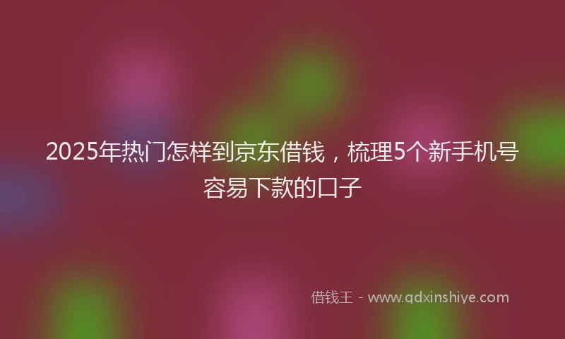 2025年热门怎样到京东借钱，梳理5个新手机号容易下款的口子