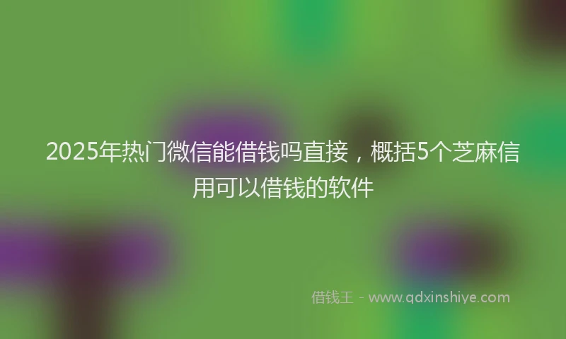 2025年热门微信能借钱吗直接，概括5个芝麻信用可以借钱的软件