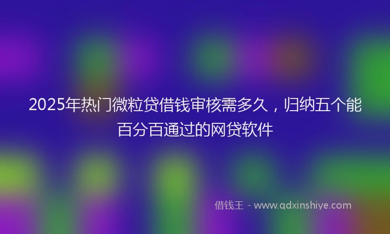 2025年热门微粒贷借钱审核需多久，归纳五个能百分百通过的网贷软件