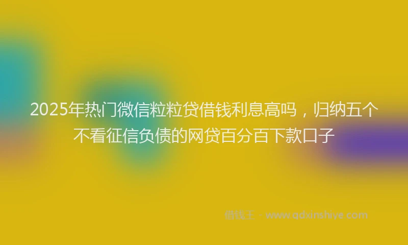 2025年热门微信粒粒贷借钱利息高吗，归纳五个不看征信负债的网贷百分百下款口子