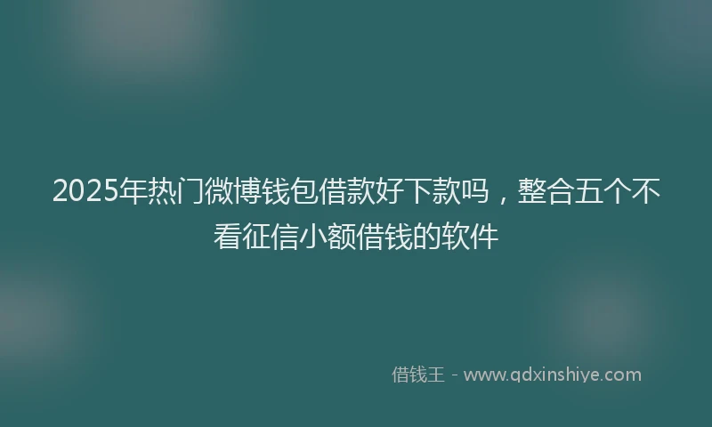 2025年热门微博钱包借款好下款吗，整合五个不看征信小额借钱的软件