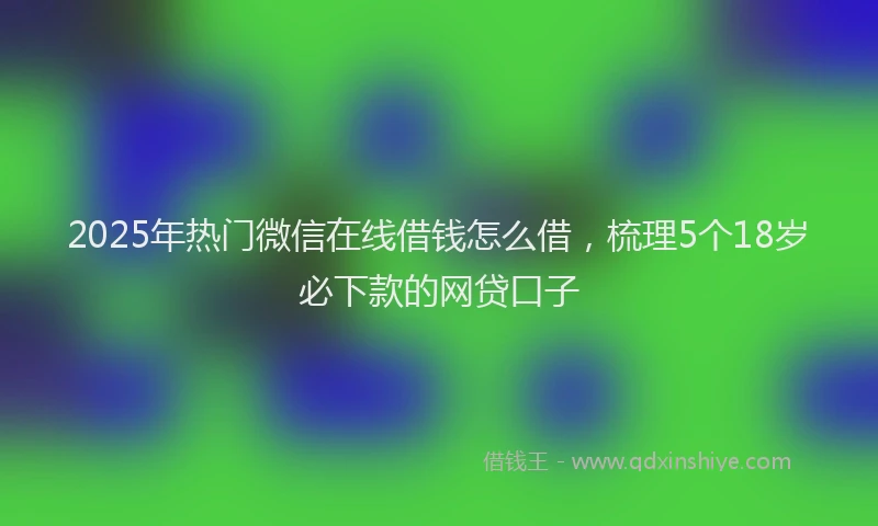 2025年热门微信在线借钱怎么借，梳理5个18岁必下款的网贷口子