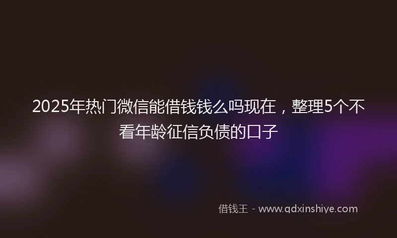 2025年热门微信能借钱钱么吗现在，整理5个不看年龄征信负债的口子