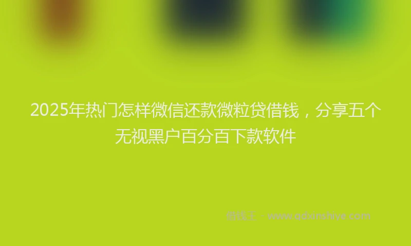 2025年热门怎样微信还款微粒贷借钱，分享五个无视黑户百分百下款软件