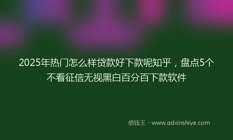 2025年热门怎么样贷款好下款呢知乎，盘点5个不看征信无视黑白百分百下款软件