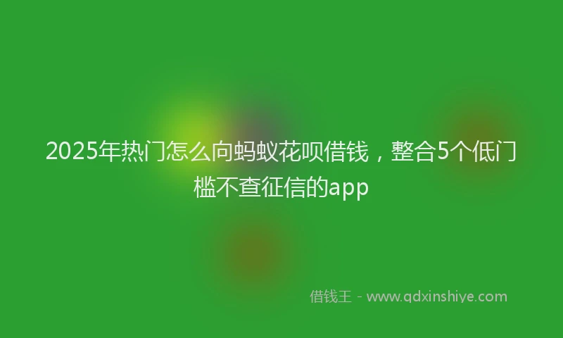 2025年热门怎么向蚂蚁花呗借钱，整合5个低门槛不查征信的app