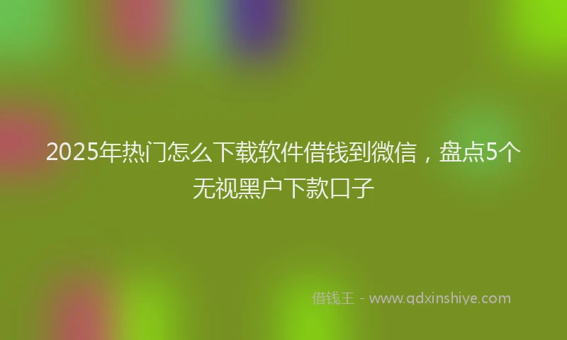 2025年热门怎么下载软件借钱到微信，盘点5个无视黑户下款口子