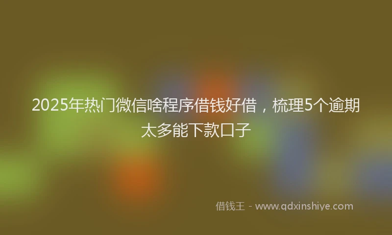 2025年热门微信啥程序借钱好借，梳理5个逾期太多能下款口子