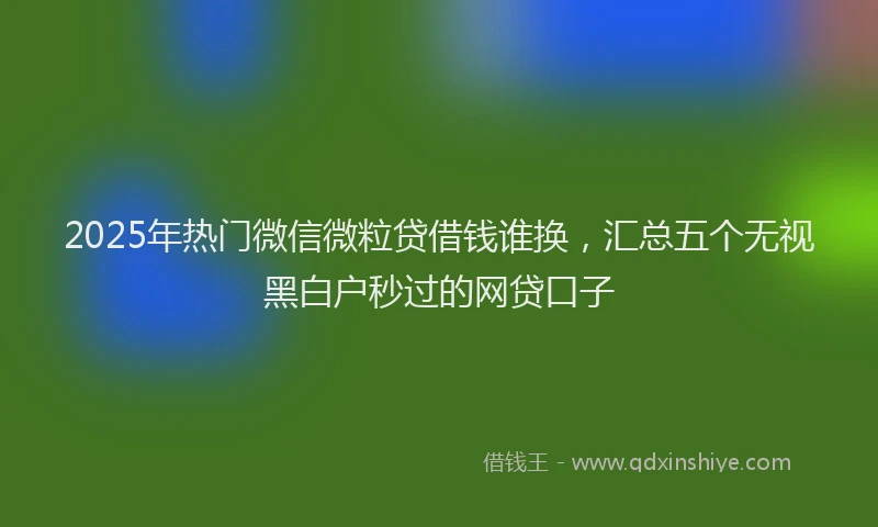 2025年热门微信微粒贷借钱谁换,汇总五个无视黑白户秒过的网贷口子