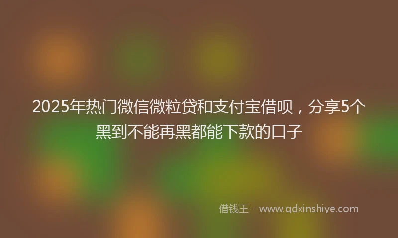 2025年热门微信微粒贷和支付宝借呗，分享5个黑到不能再黑都能下款的口子