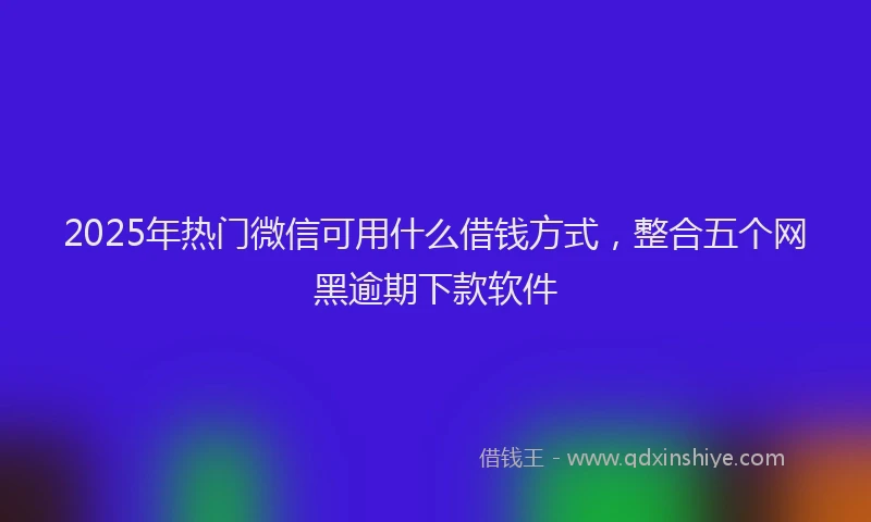 2025年热门微信可用什么借钱方式，整合五个网黑逾期下款软件
