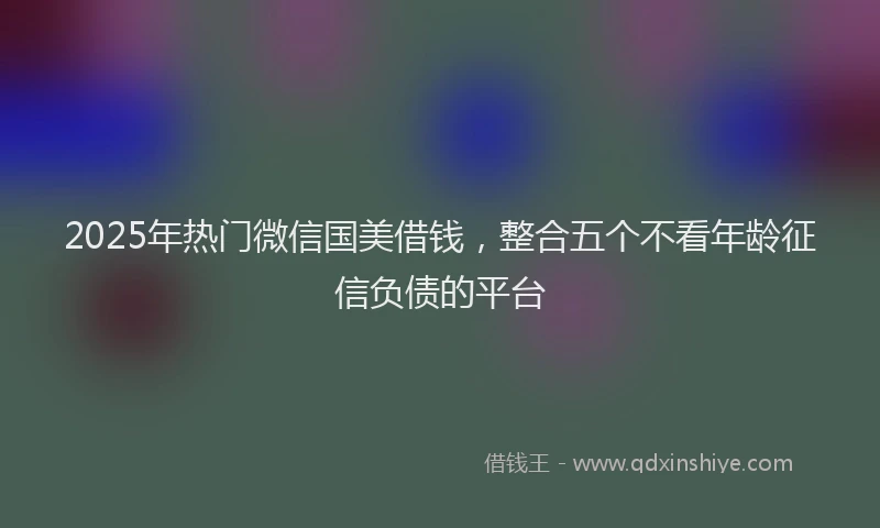 2025年热门微信国美借钱，整合五个不看年龄征信负债的平台