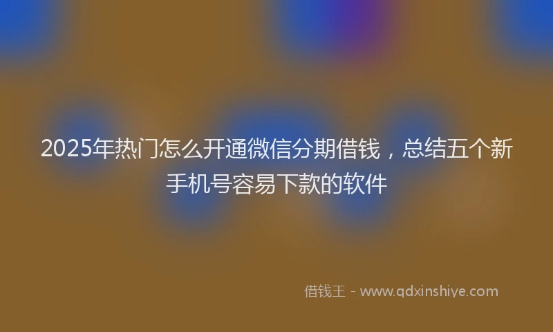 2025年热门怎么开通微信分期借钱，总结五个新手机号容易下款的软件