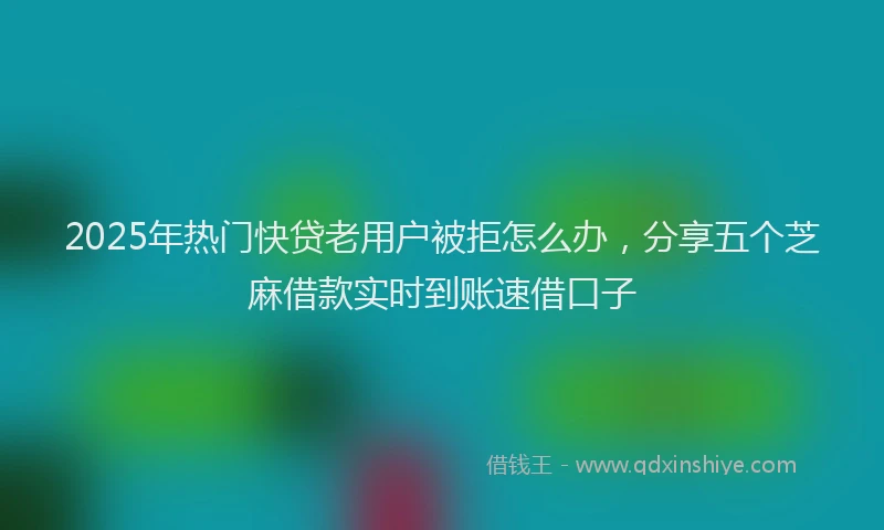 2025年热门快贷老用户被拒怎么办，分享五个芝麻借款实时到账速借口子
