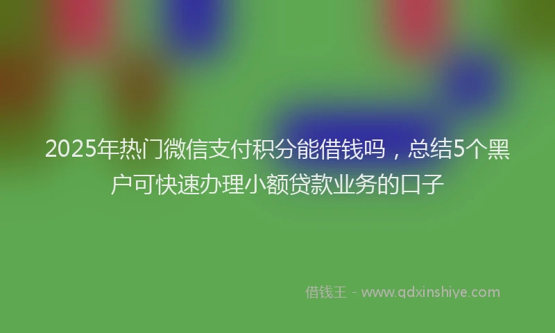 2025年热门微信支付积分能借钱吗，总结5个黑户可快速办理小额贷款业务的口子
