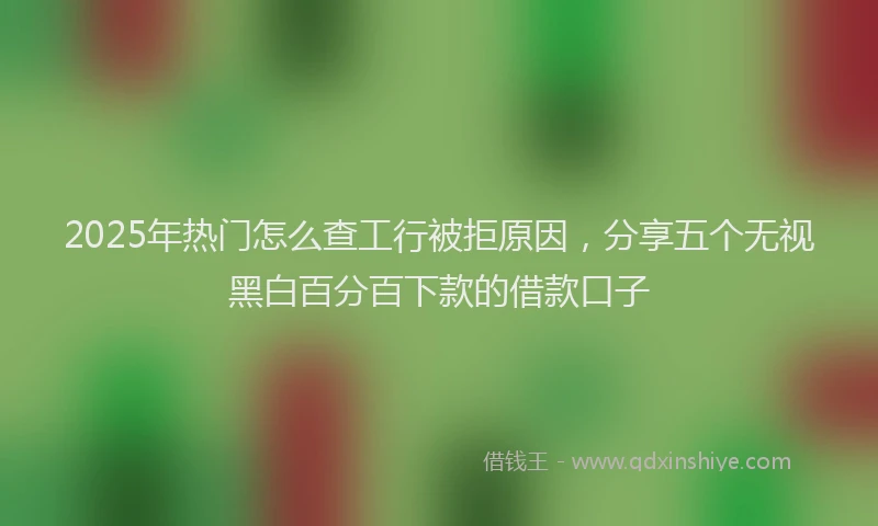 2025年热门怎么查工行被拒原因，分享五个无视黑白百分百下款的借款口子