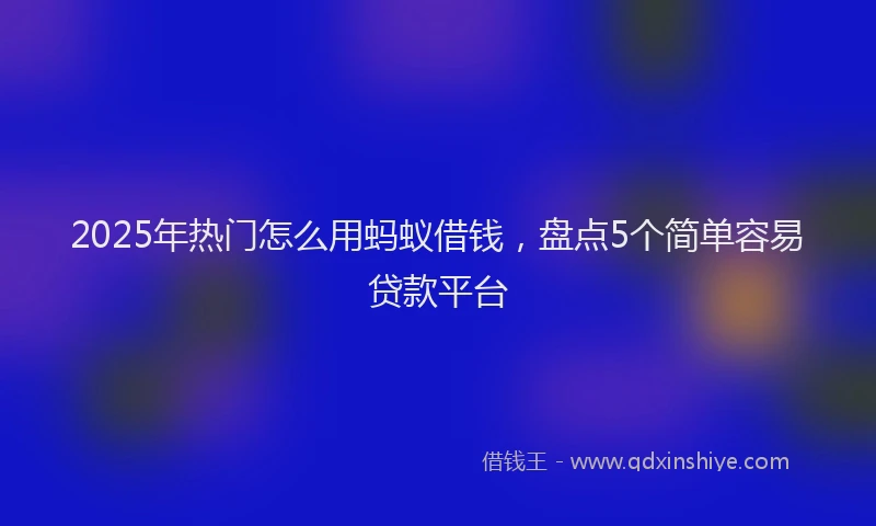 2025年热门怎么用蚂蚁借钱，盘点5个简单容易贷款平台