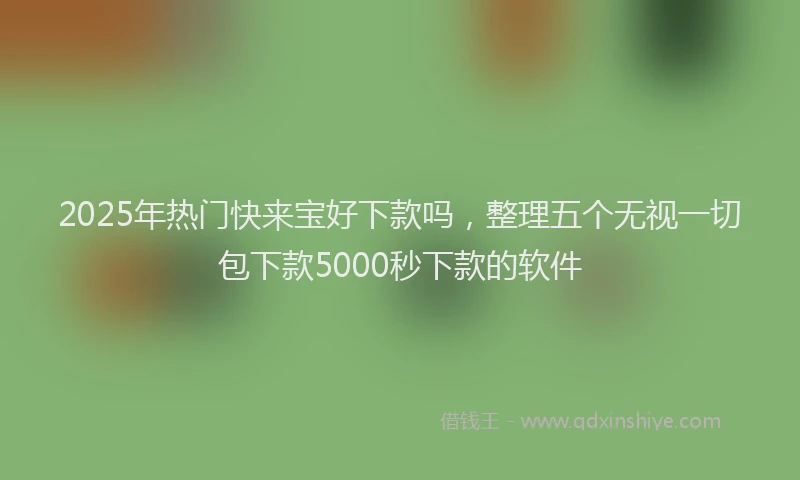 2025年热门快来宝好下款吗，整理五个无视一切包下款5000秒下款的软件