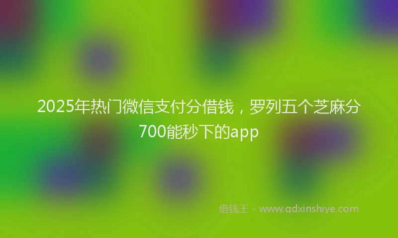2025年热门微信支付分借钱，罗列五个芝麻分700能秒下的app