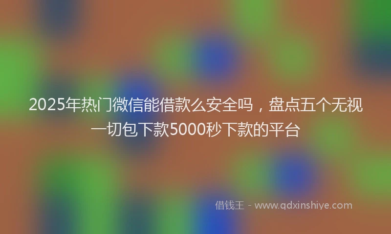 2025年热门微信能借款么安全吗,盘点五个无视一切包下款5000秒下款的平台