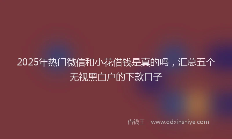2025年热门微信和小花借钱是真的吗，汇总五个无视黑白户的下款口子