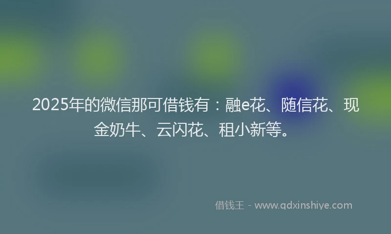 2025年的微信那可借钱有：融e花、随信花、现金奶牛、云闪花、租小新等。