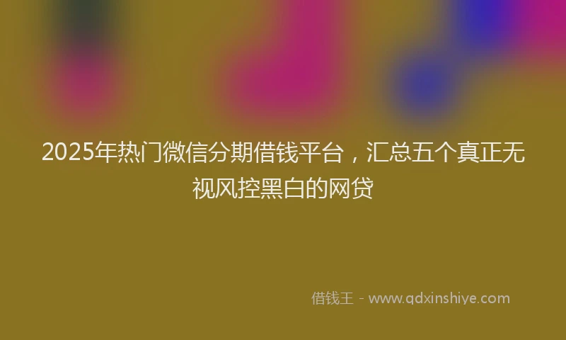 2025年热门微信分期借钱平台，汇总五个真正无视风控黑白的网贷