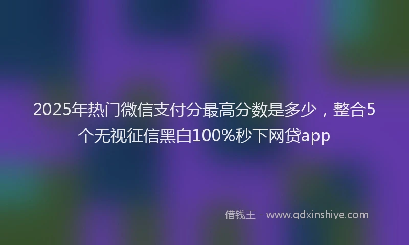 2025年热门微信支付分最高分数是多少，整合5个无视征信黑白100%秒下网贷app
