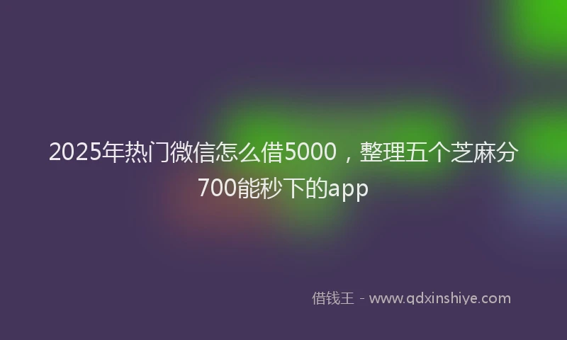 2025年热门微信怎么借5000，整理五个芝麻分700能秒下的app