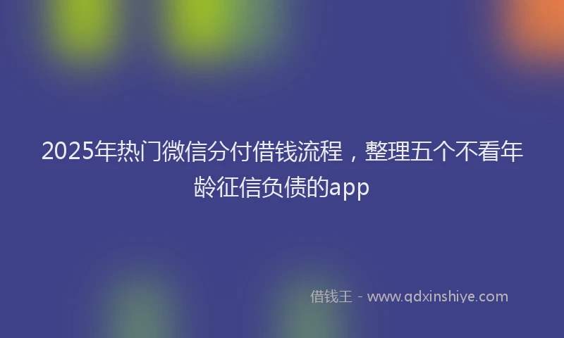 2025年热门微信分付借钱流程，整理五个不看年龄征信负债的app
