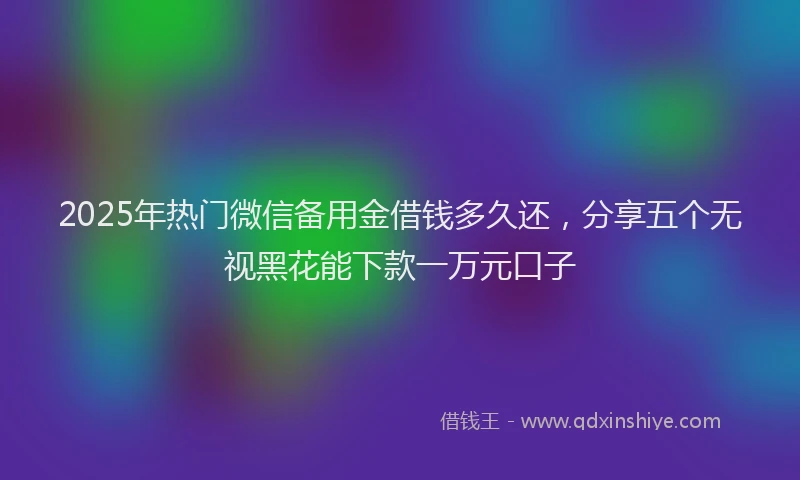 2025年热门微信备用金借钱多久还，分享五个无视黑花能下款一万元口子