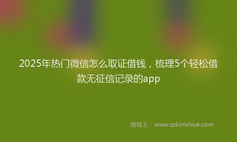 2025年热门微信怎么取证借钱，梳理5个轻松借款无征信记录的app