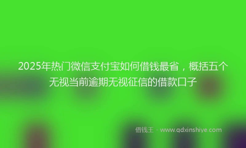 2025年热门微信支付宝如何借钱最省，概括五个无视当前逾期无视征信的借款口子