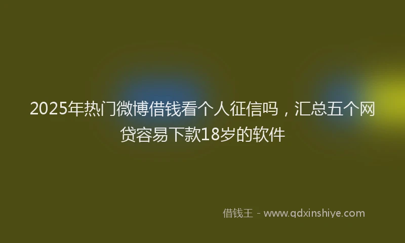 2025年热门微博借钱看个人征信吗，汇总五个网贷容易下款18岁的软件