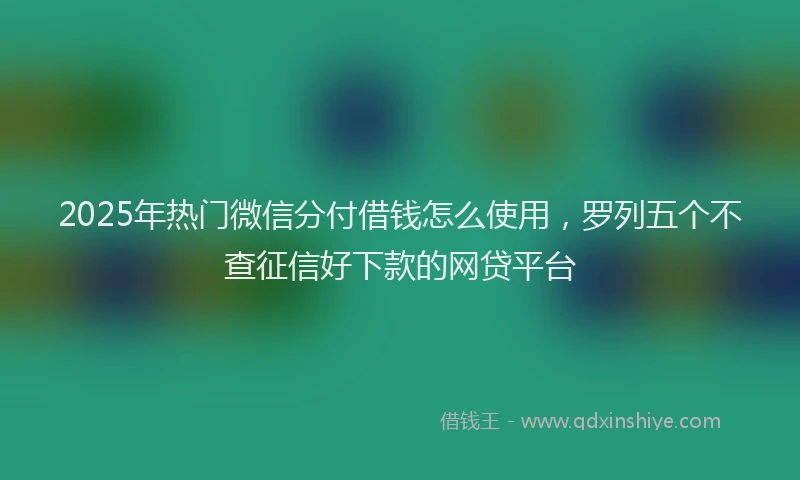 2025年热门微信分付借钱怎么使用，罗列五个不查征信好下款的网贷平台