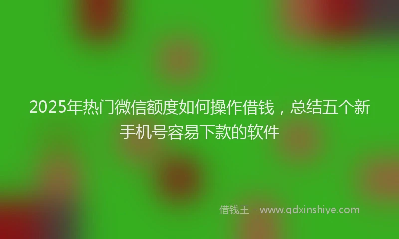 2025年热门微信额度如何操作借钱，总结五个新手机号容易下款的软件