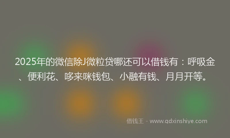 2025年的微信除J微粒贷哪还可以借钱有：呼吸金、便利花、哆来咪钱包、小融有钱、月月开等。