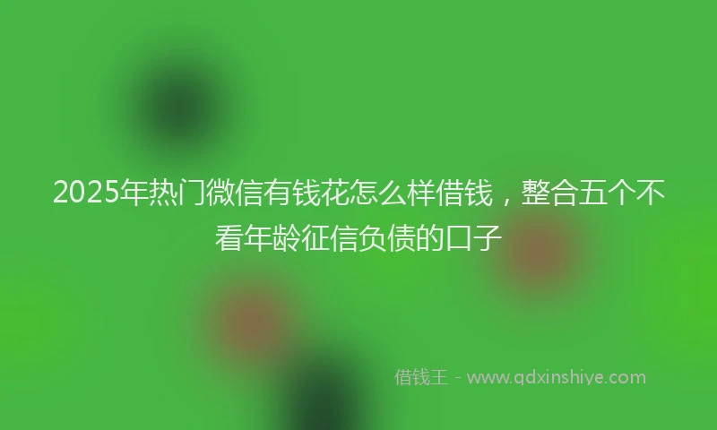 2025年热门微信有钱花怎么样借钱，整合五个不看年龄征信负债的口子