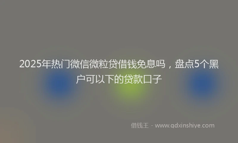 2025年热门微信微粒贷借钱免息吗，盘点5个黑户可以下的贷款口子
