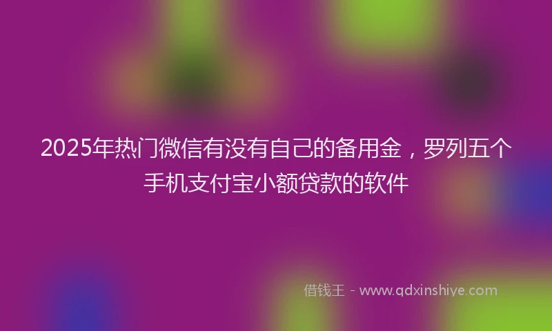 2025年热门微信有没有自己的备用金，罗列五个手机支付宝小额贷款的软件
