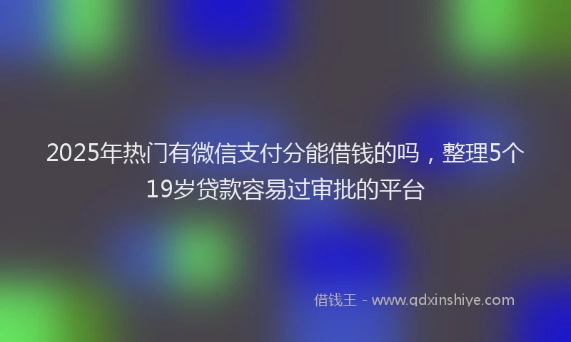 2025年热门有微信支付分能借钱的吗，整理5个19岁贷款容易过审批的平台
